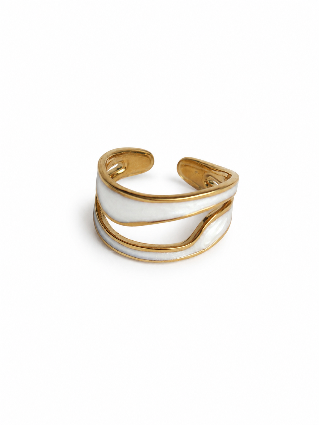 statement ring met witte details