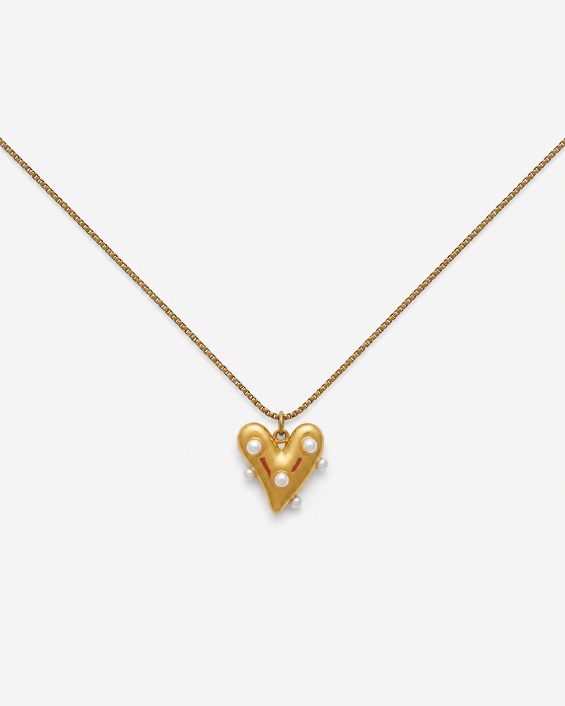 Minimalistische ketting met parel hart