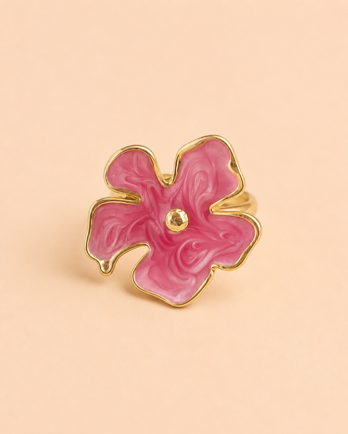 roze bloem ring