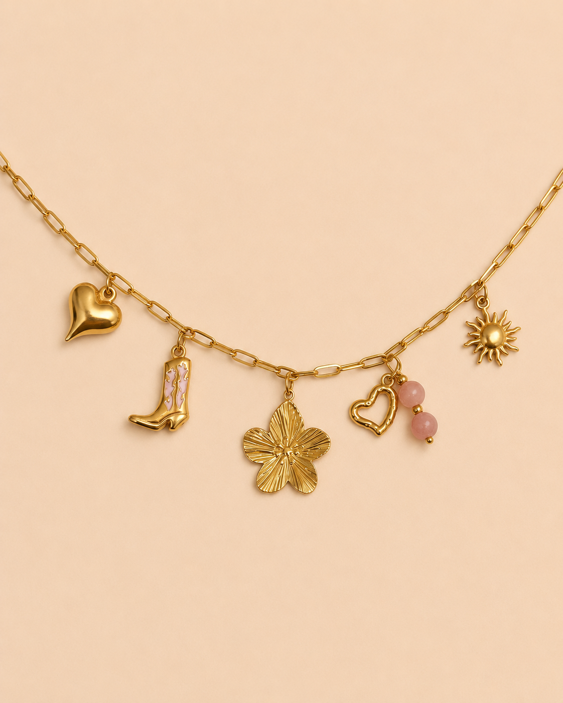 Sunny pink charm ketting
