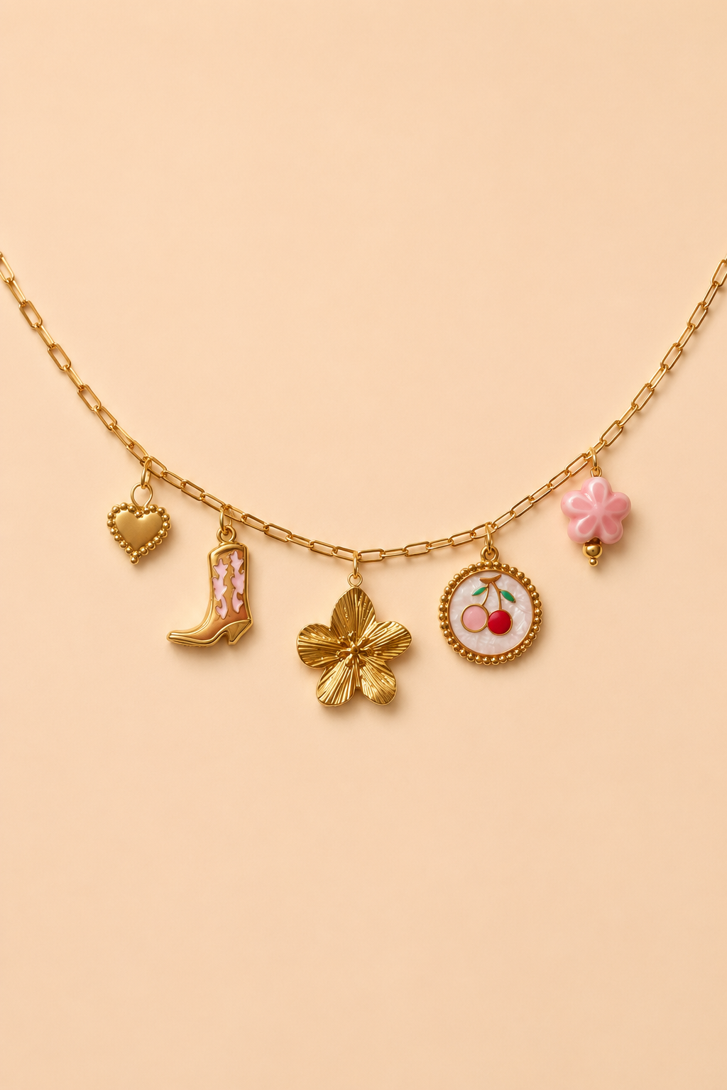 Cherry charm ketting