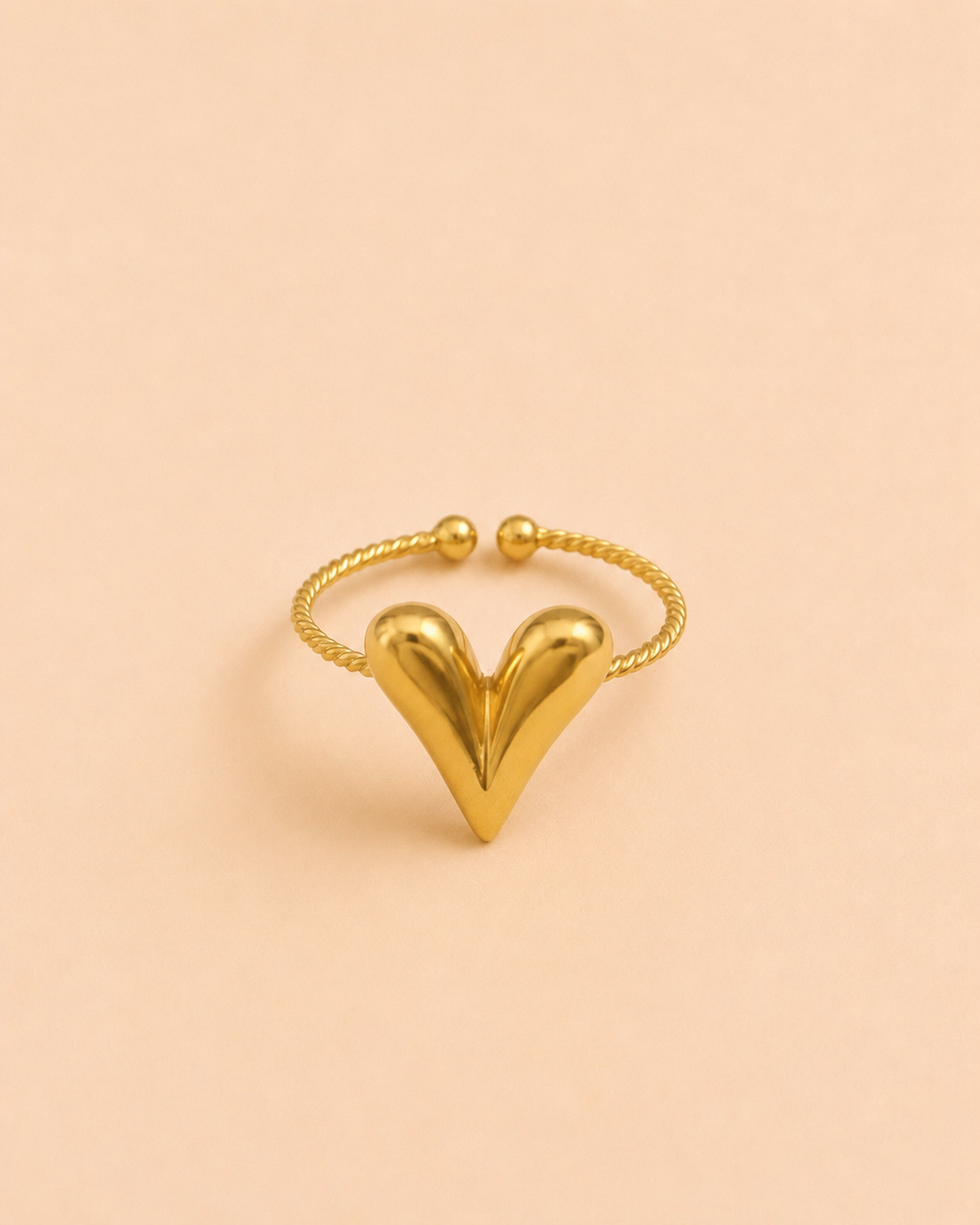 Minimalistische hartjes ring