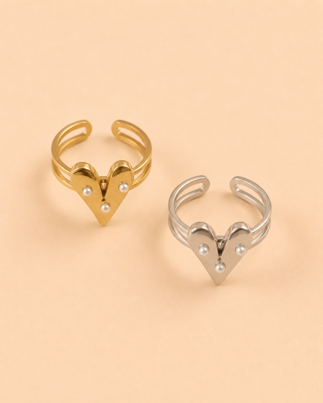 Hart ring with pearls
