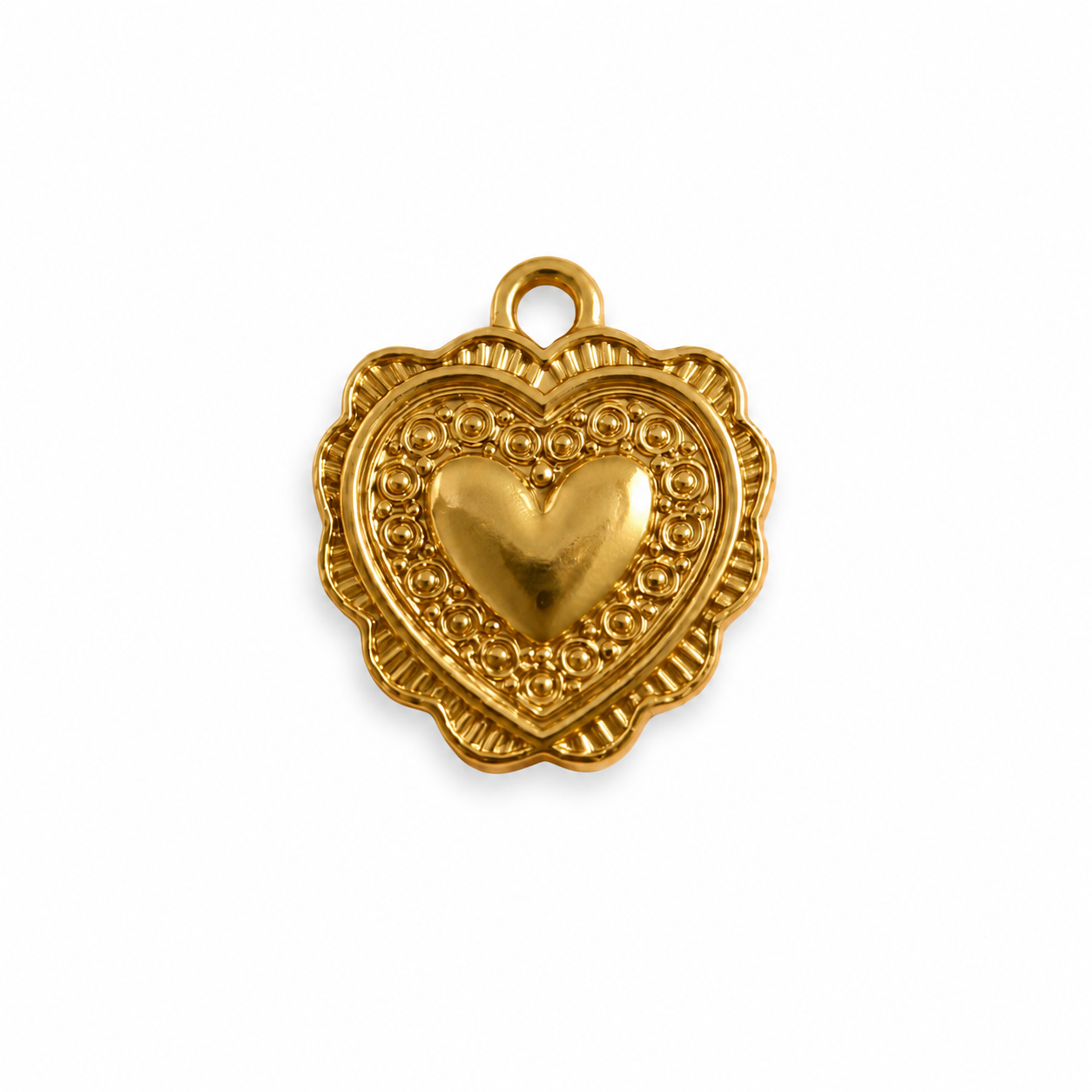 Gouden rvs hart bedel voor het maken van je eigen persoonlijke sieraad. 