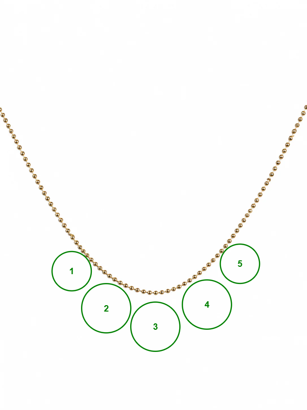 gouden bubbel ketting - 45 cm