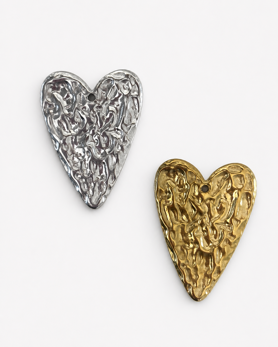 gouden en zilveren statement hart diy bedel