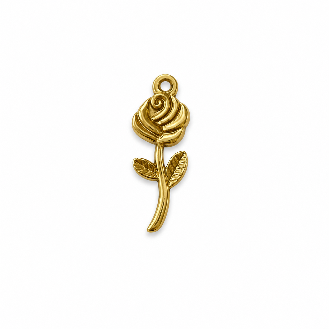 Gouden RVS antieke roos bedel voor het personaliseren van een ketting of armband.