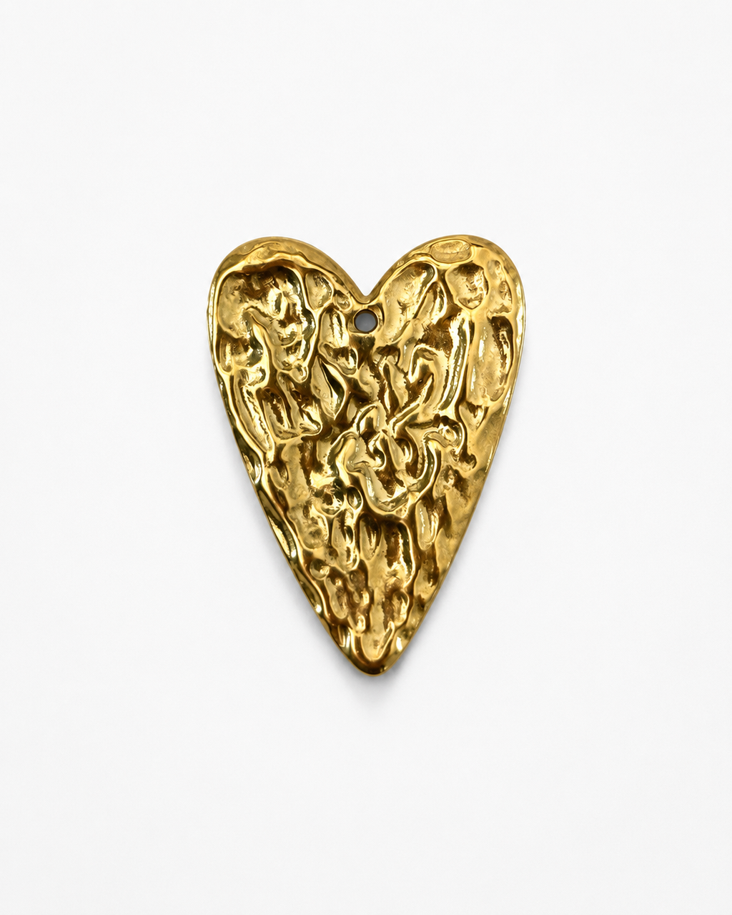 Gouden statement hart bedel met motief voor het maken van je eigen ketting