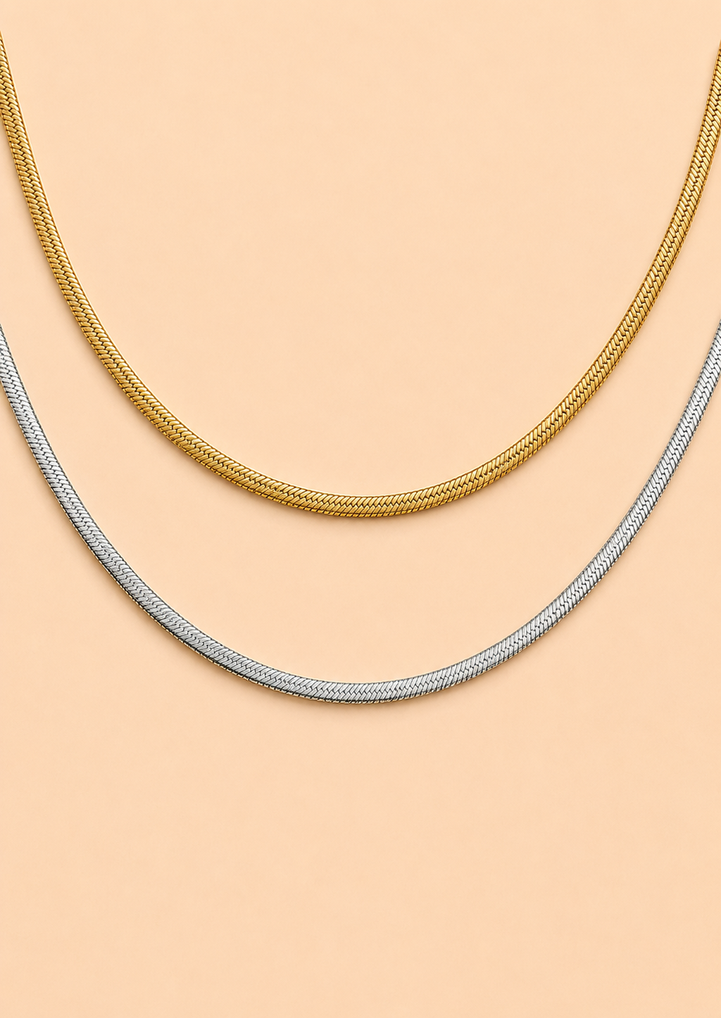 Platte slangen ketting