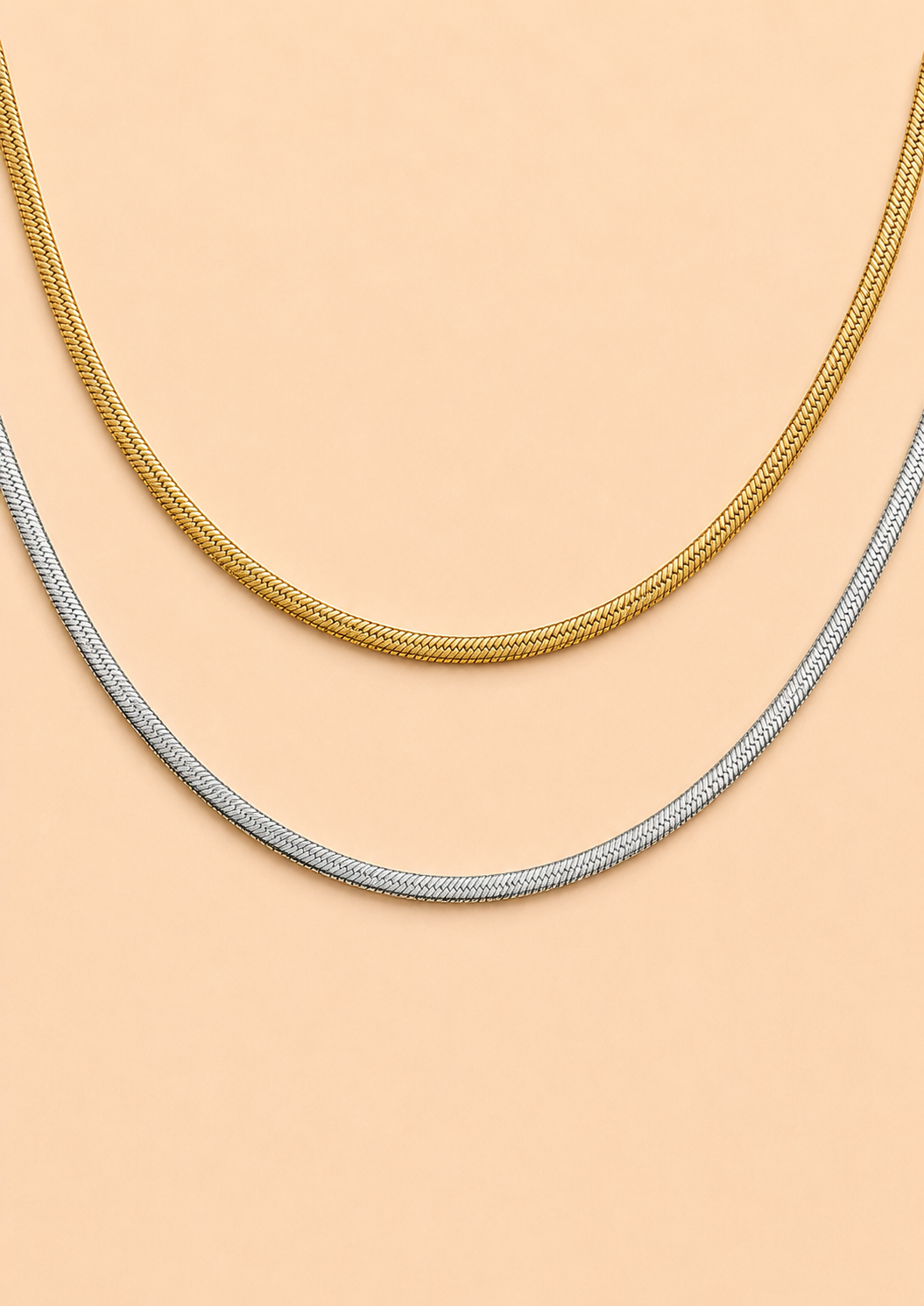 Platte slangen ketting